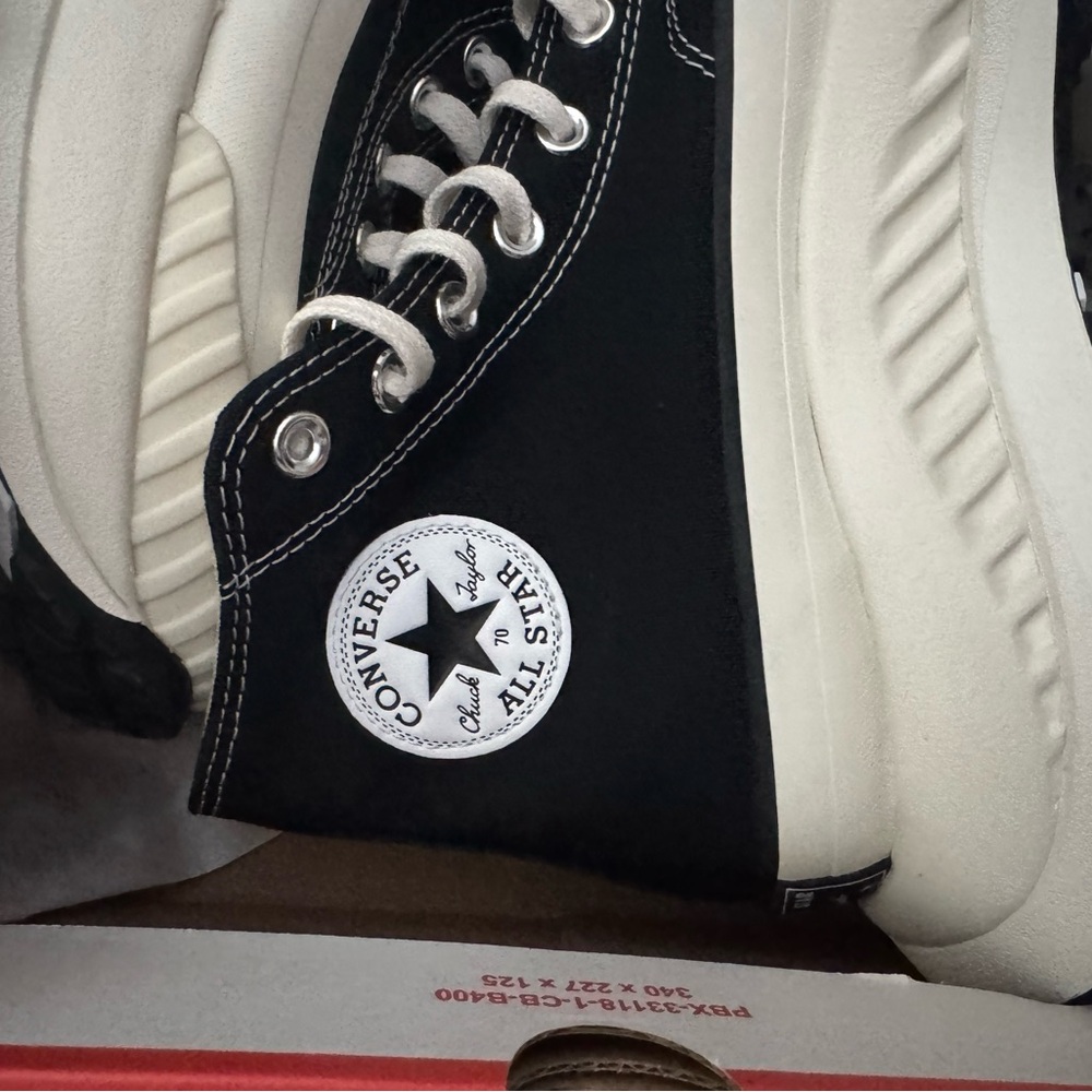 Size 9/10.5 Converse Black and Cream Traction Utility Hi Top AT-CX Sneakers - Picture 2 of 7
